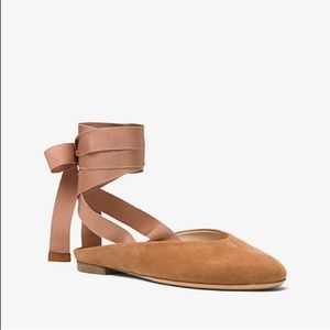 Michael Kors Collection Maren Suede Lace-Up Flat